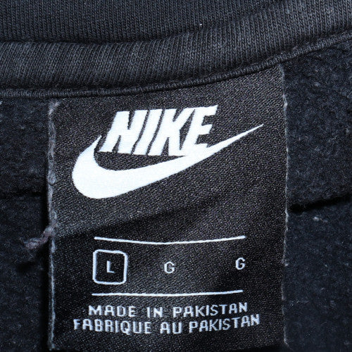 Nike Men's Black Full Zip Hoodie L Cotton Blend Logo Casual