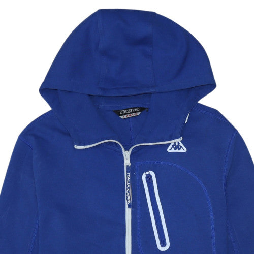 Kappa Boys Blue Full Zip Hoodie Italia Logo Size L Fleece Sportswear