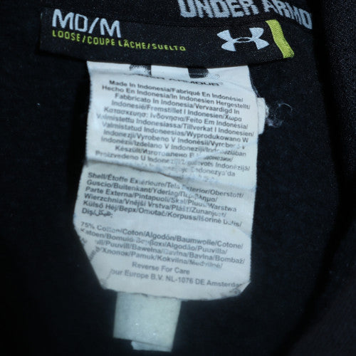 Under Armour Men's Black Pullover Hoodie Size M Fleece Logo