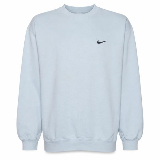 Front view of Nike Men's White L Pullover Sweatshirt Crew Neck Sports Fleece