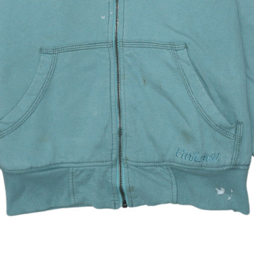 Carhartt Womens Blue Full Zip Hoodie M (8-10) Cotton Blend