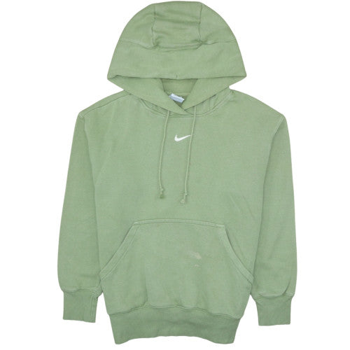Nike Womens XS Green Pullover Hoodie with Logo Detail