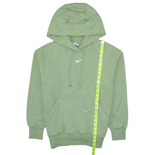 Nike Womens XS Green Pullover Hoodie with Logo Detail