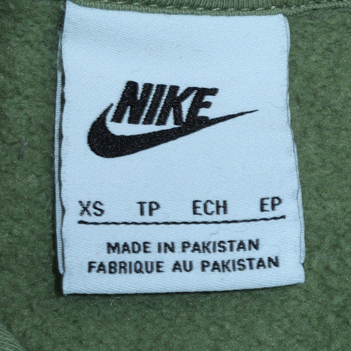 Nike Womens XS Green Pullover Hoodie with Logo Detail