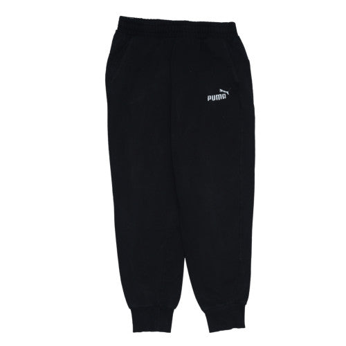 Puma Womens Black Jogger Trousers Size M Fleece Elastic Waist