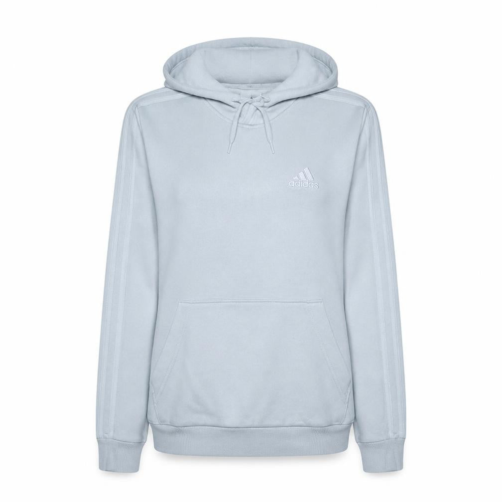 Front view of Adidas Women’s Light Grey Pullover Hoodie, size S, Cotton Blend