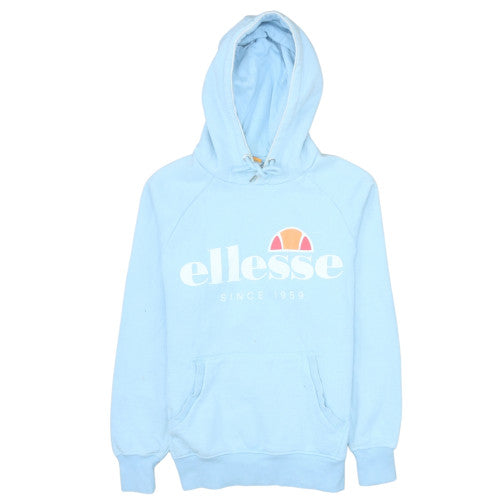 Ellesse Womens Light Blue Pullover Hoodie XS Cotton Blend