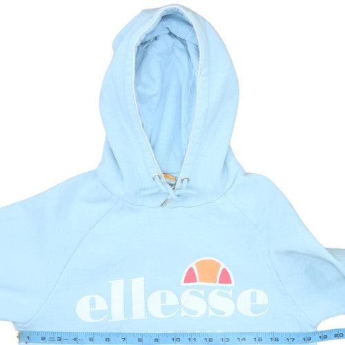 Ellesse Womens Light Blue Pullover Hoodie XS Cotton Blend