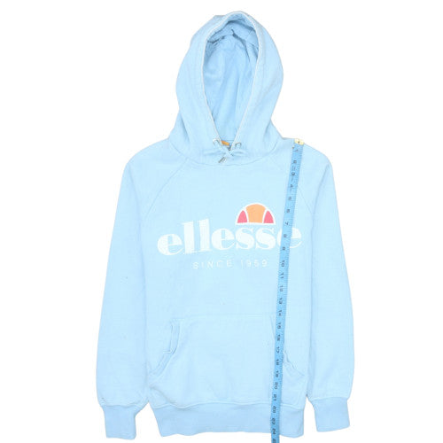 Ellesse Womens Light Blue Pullover Hoodie XS Cotton Blend