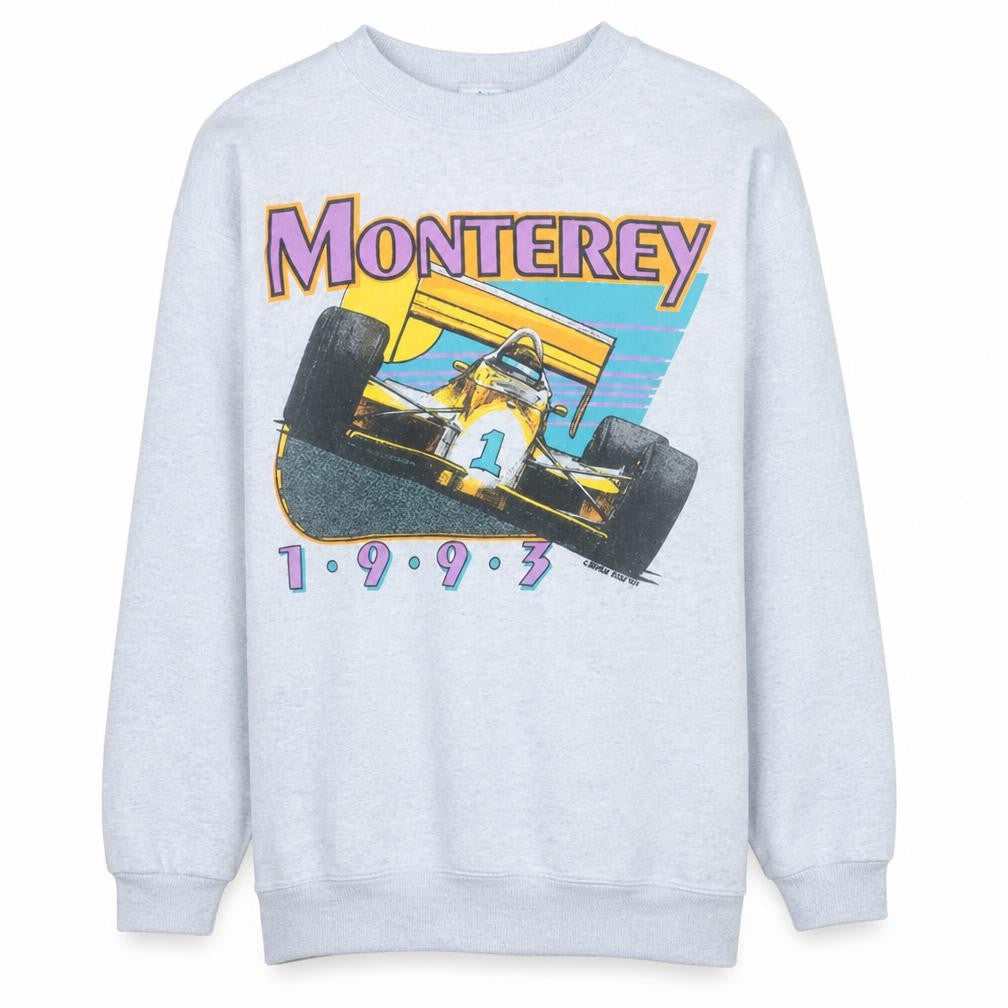 Front view of Tultex Women's Grey Monterey 1993 Graphic Pullover Sweatshirt Medium