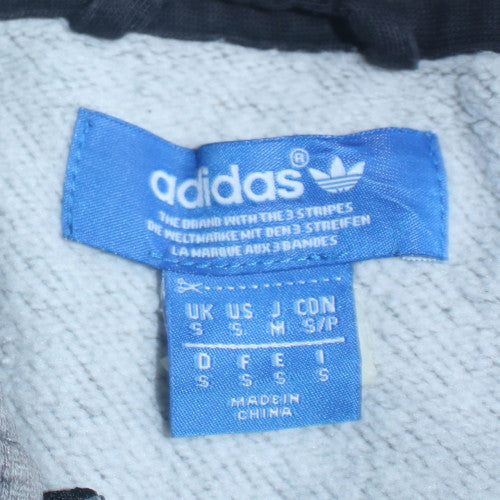 adidas Men’s Grey Full Zip Hoodie Size S Sports Fleece Sweatshirt