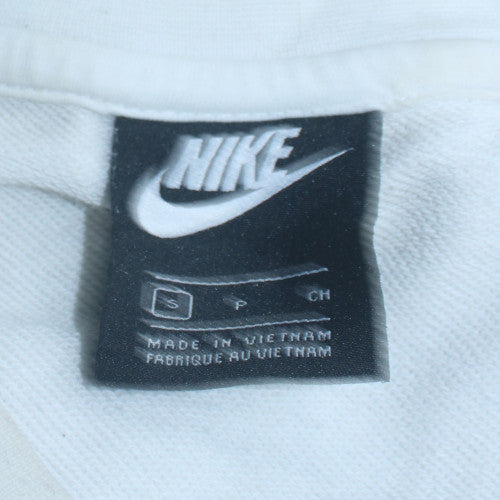 Nike Women White Small Pullover Sweatshirt with Double Logo