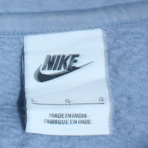 Nike Men's Blue Pullover Hoodie L Fleece Hooded Sweatshirt