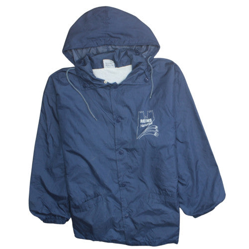 Cotton Tee Men's Blue Hooded Windbreaker Jacket M