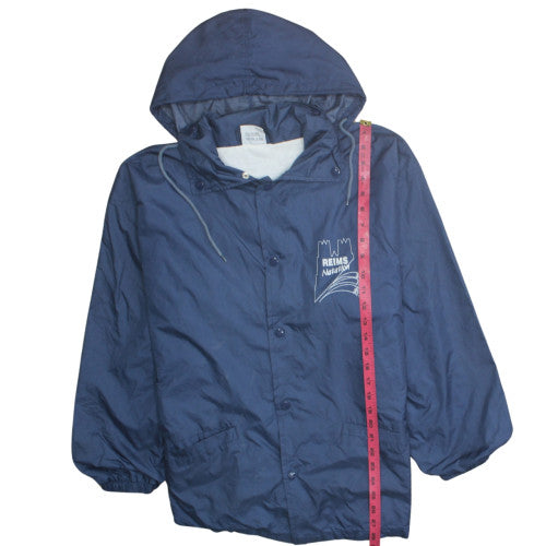 Cotton Tee Men's Blue Hooded Windbreaker Jacket M
