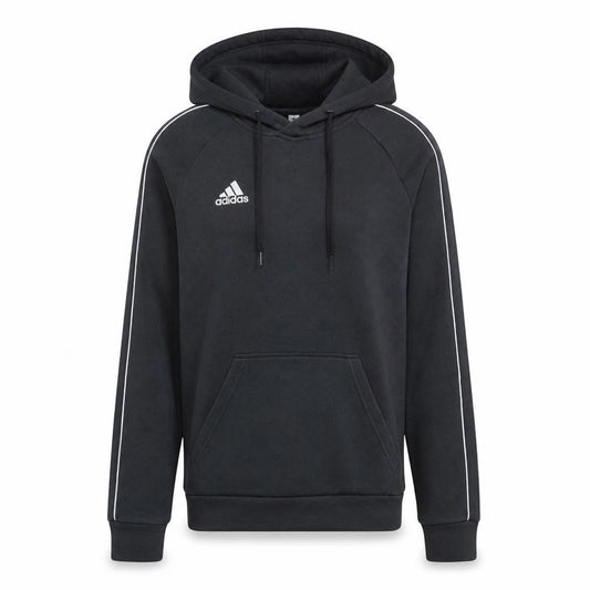 Front view of Adidas Men’s Black Small Pullover Hoodie Fleece Sportswear