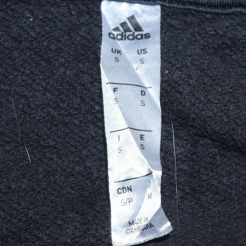Adidas Men’s Black Small Pullover Hoodie Fleece Sportswear