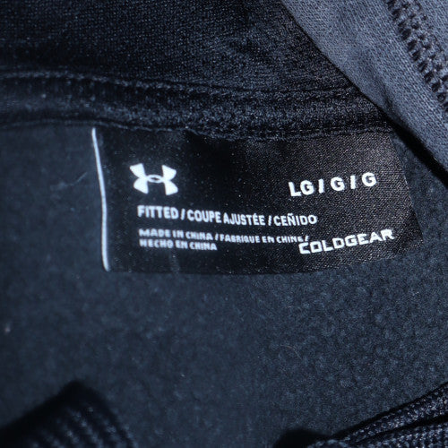 Under Armour Men’s Black Pullover Hoodie L ColdGear Fitted Fleece