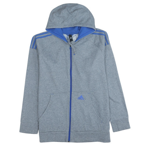 Adidas Men's Grey XL Full Zip Hooded Sports Sweatshirt