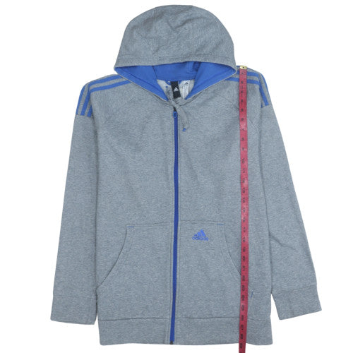 Adidas Men's Grey XL Full Zip Hooded Sports Sweatshirt