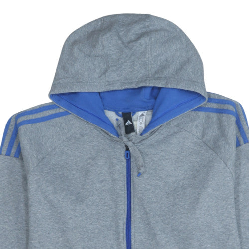 Adidas Men's Grey XL Full Zip Hooded Sports Sweatshirt