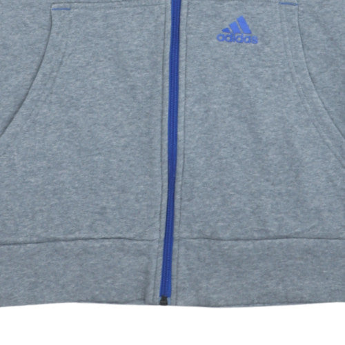 Adidas Men's Grey XL Full Zip Hooded Sports Sweatshirt