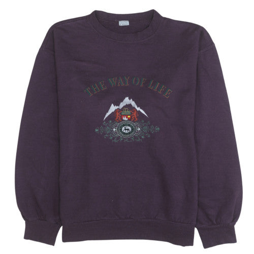 Bogner Womens Purple Pullover Sweatshirt M The Way of Life Graphic Cotton Blend