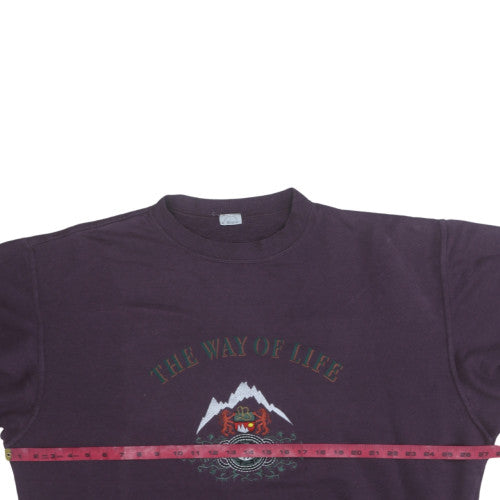 Bogner Womens Purple Pullover Sweatshirt M The Way of Life Graphic Cotton Blend