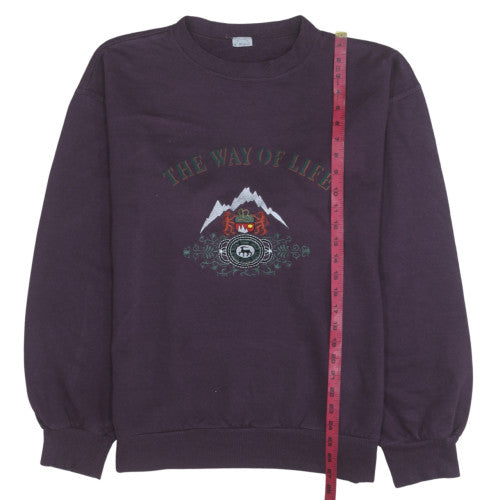 Bogner Womens Purple Pullover Sweatshirt M The Way of Life Graphic Cotton Blend