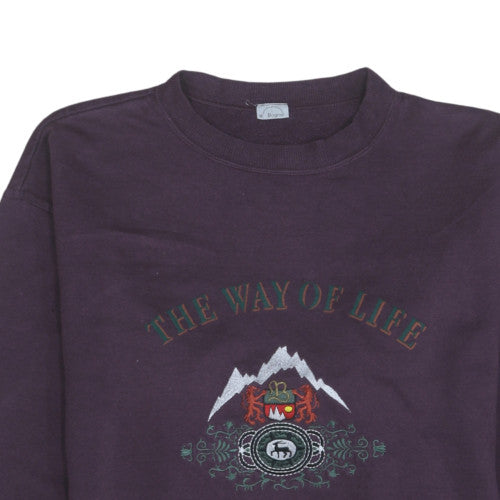 Bogner Womens Purple Pullover Sweatshirt M The Way of Life Graphic Cotton Blend