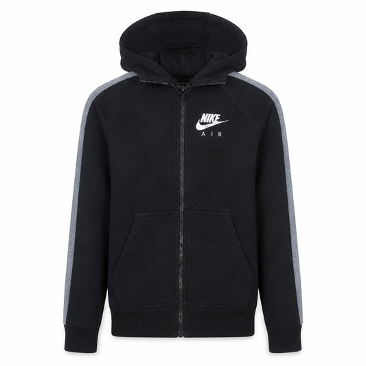 Front view of Nike men’s black full zip hoodie m sports fleece sweatshirt