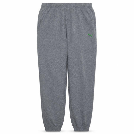 Front view of Puma Men’s Grey Jogger Trousers L Regular Fit Fleece Activewear