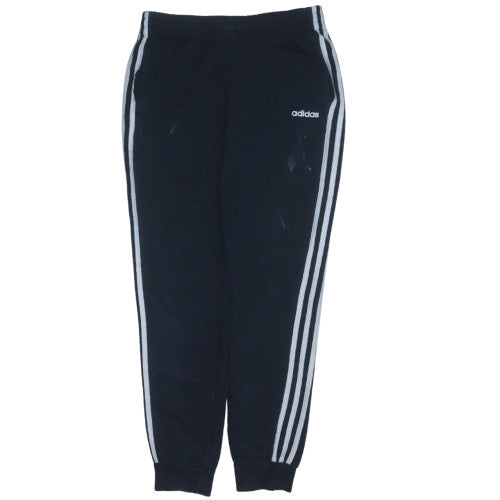 adidas Womens Black Jogger Trousers Size 12-14 Side Stripe Activewear