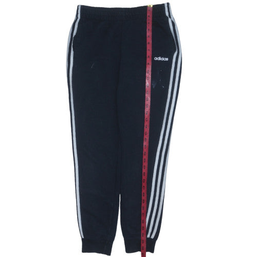 adidas Womens Black Jogger Trousers Size 12-14 Side Stripe Activewear