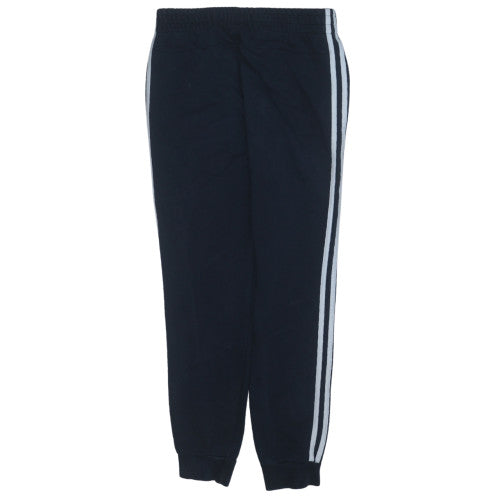 adidas Womens Black Jogger Trousers Size 12-14 Side Stripe Activewear