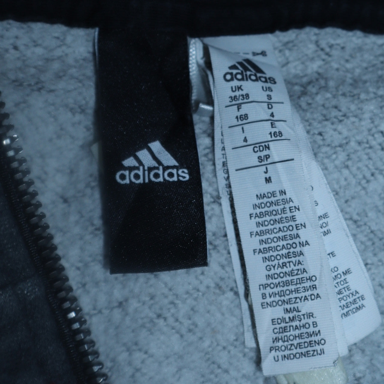 Adidas Men's Dark Grey Track Jacket Size S 36/38 Full Zip Casual