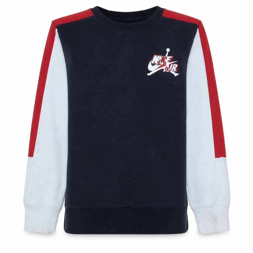 Front view of Nike boys’ multicoloured 12-13 years pullover sweatshirt crew neck logo