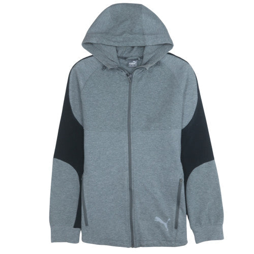 Puma Men's Grey Full Zip Hoodie L Lightweight Sportswear