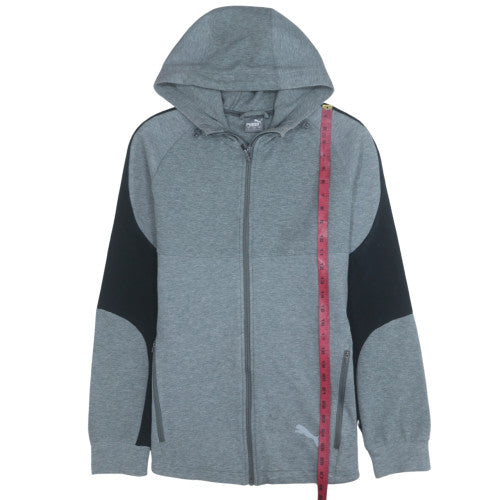 Puma Men's Grey Full Zip Hoodie L Lightweight Sportswear