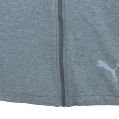 Puma Men's Grey Full Zip Hoodie L Lightweight Sportswear