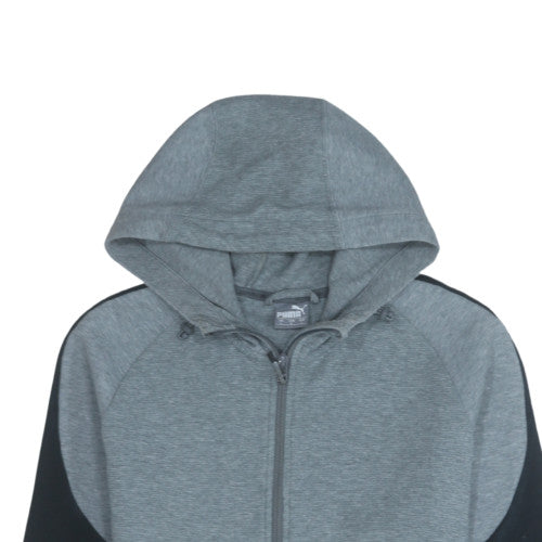 Puma Men's Grey Full Zip Hoodie L Lightweight Sportswear