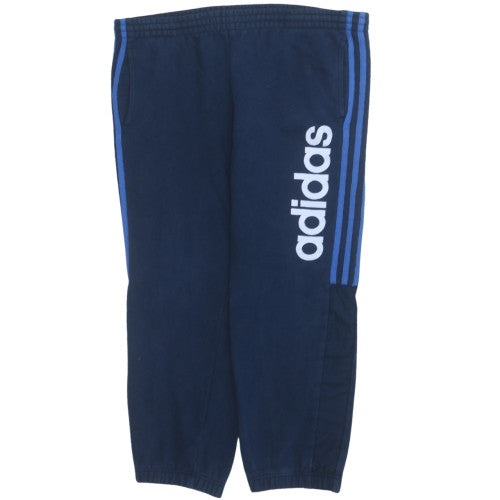 Adidas Boys Blue Jogger Activewear Trousers 12-13 Years Fleece Elastic Waist