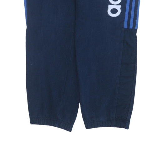 Adidas Boys Blue Jogger Activewear Trousers 12-13 Years Fleece Elastic Waist