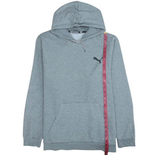 Puma Men's Grey 2XL Pullover Hoodie with Logo and Pocket