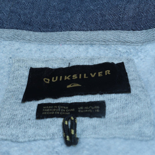 Quiksilver Men's Blue L Full Zip Fleece Hoodie