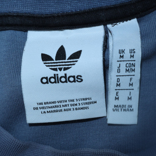 Adidas Mens Blue Crew Neck Colour Block Pullover Sweatshirt M