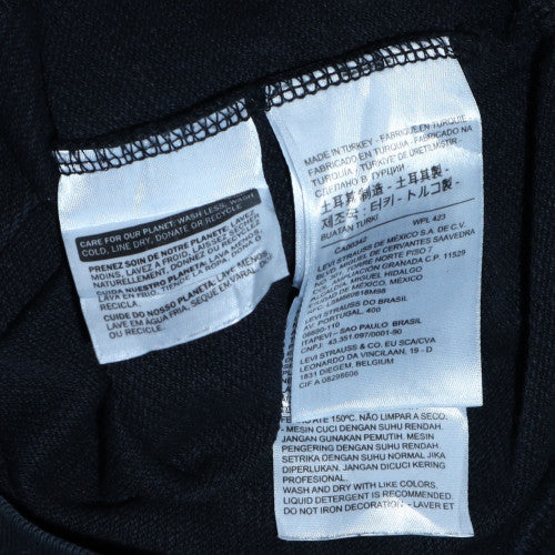 Levi's Womens Black XS Pullover Hoodie Cotton Blend Logo Detail