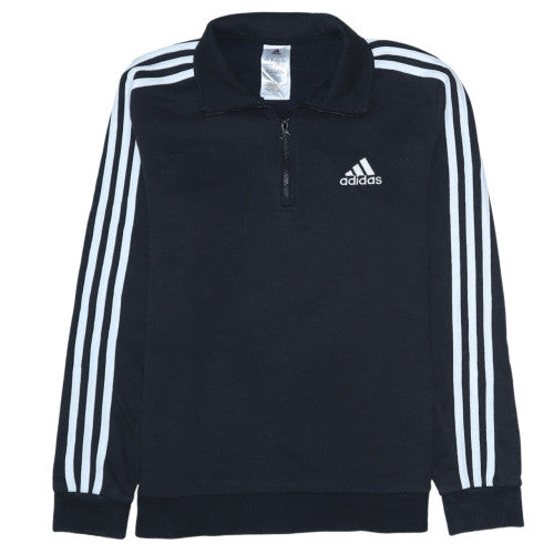 Adidas Women Black 1/4 Zip Sweatshirt Size M Classic Pullover Top
