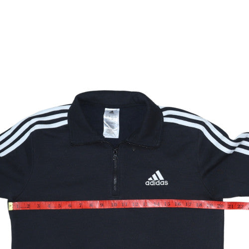 Adidas Women Black 1/4 Zip Sweatshirt Size M Classic Pullover Top