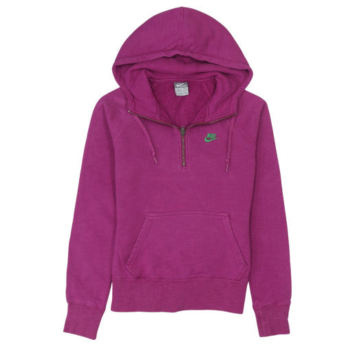 Nike Womens Purple 1/4 Zip Hooded Sweatshirt Size S